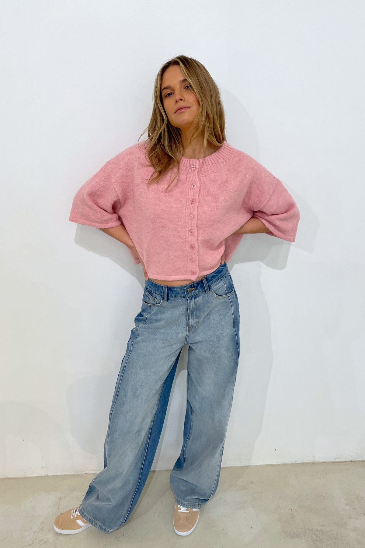 MYRA KNIT CARDIGAN - PINK