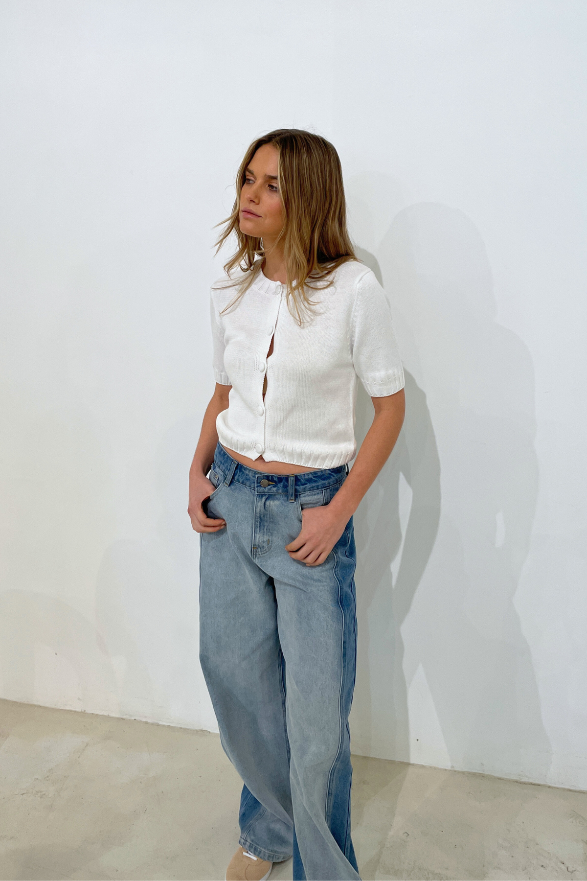 ELLY KNIT TOP - WHITE