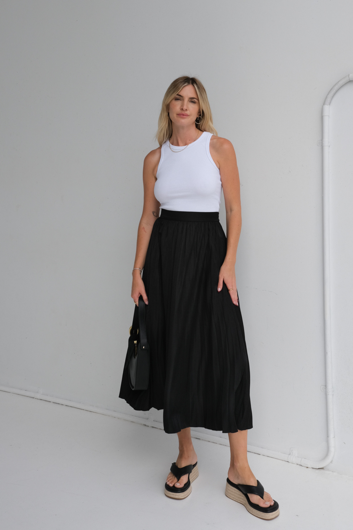 MARISA MIDI SKIRT - BLACK