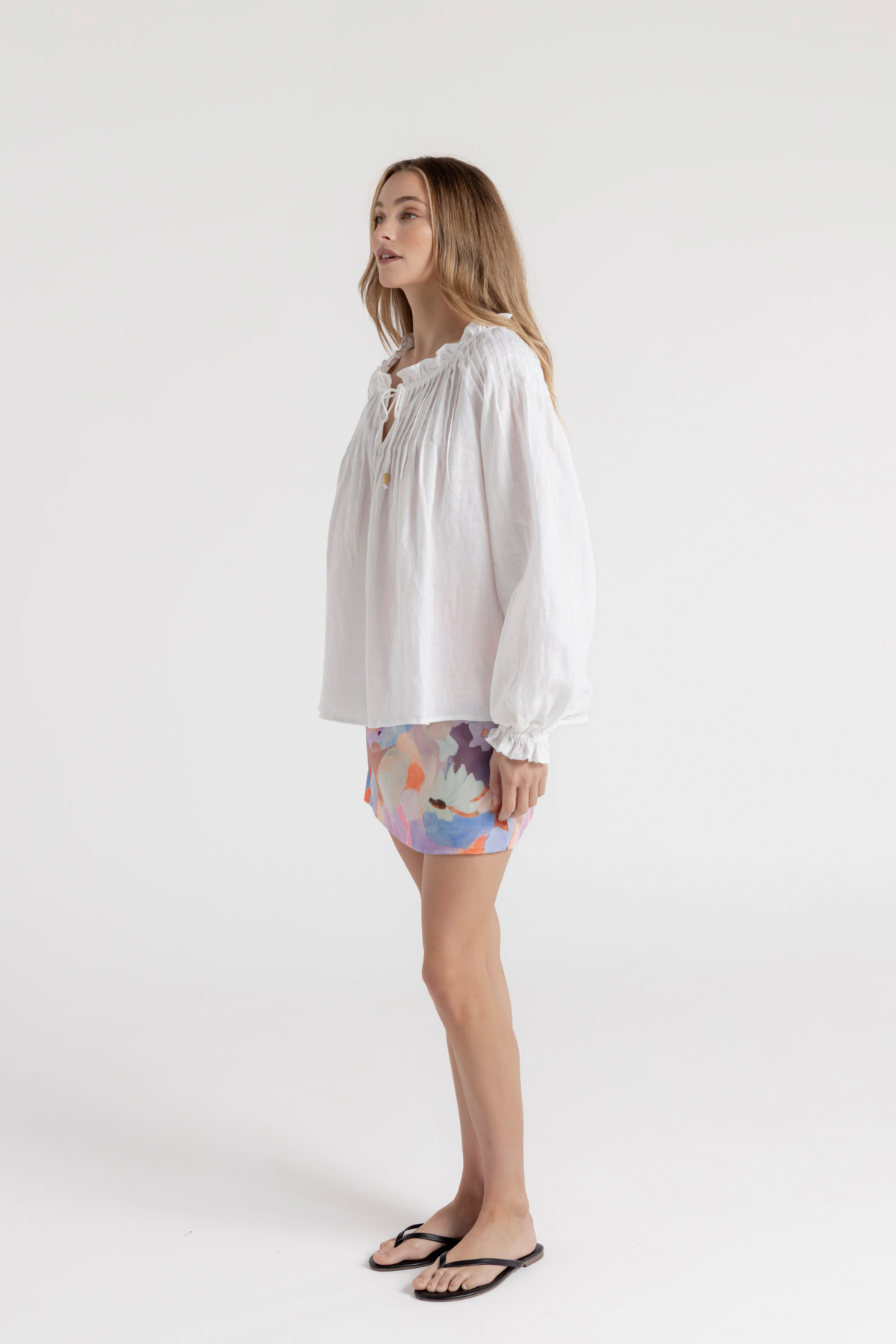 CHARLOTTE LINEN BLOUSE - WHITE