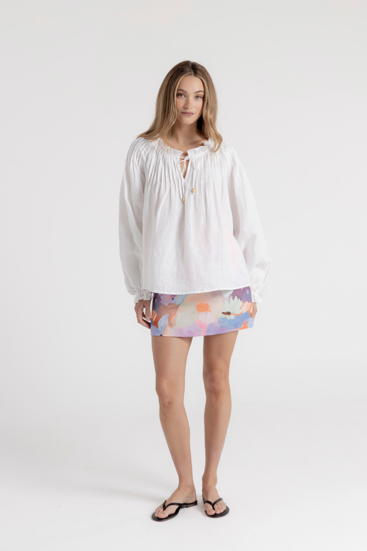 CHARLOTTE LINEN BLOUSE - WHITE
