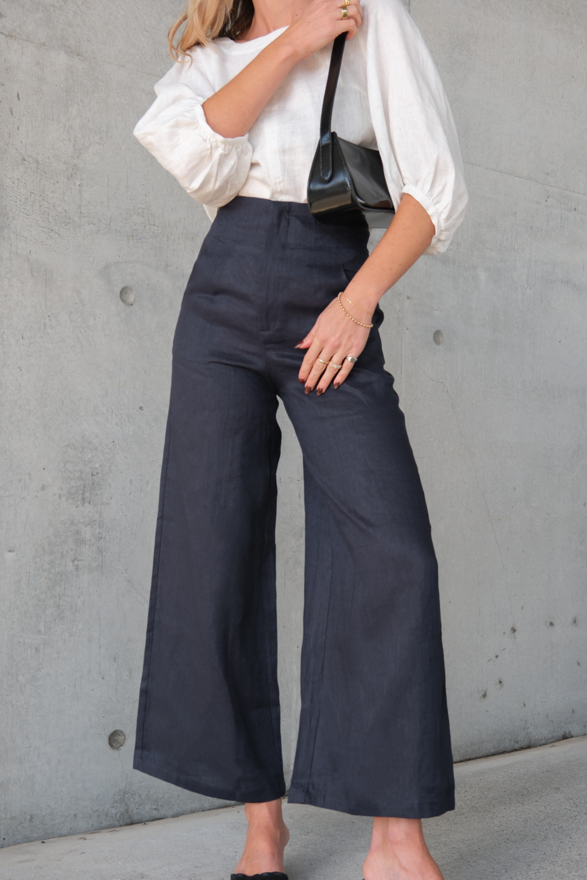 AERE LINEN PANT - Navy