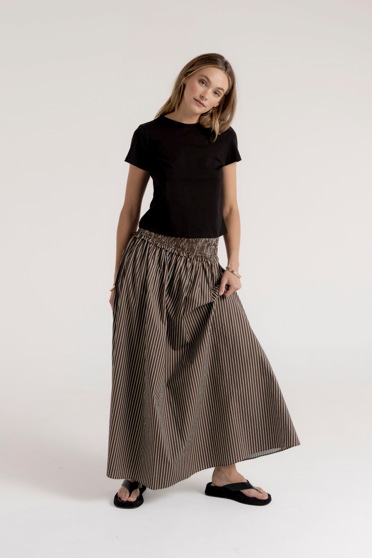 HALLIE SKIRT - CHOCOLATE/MINT