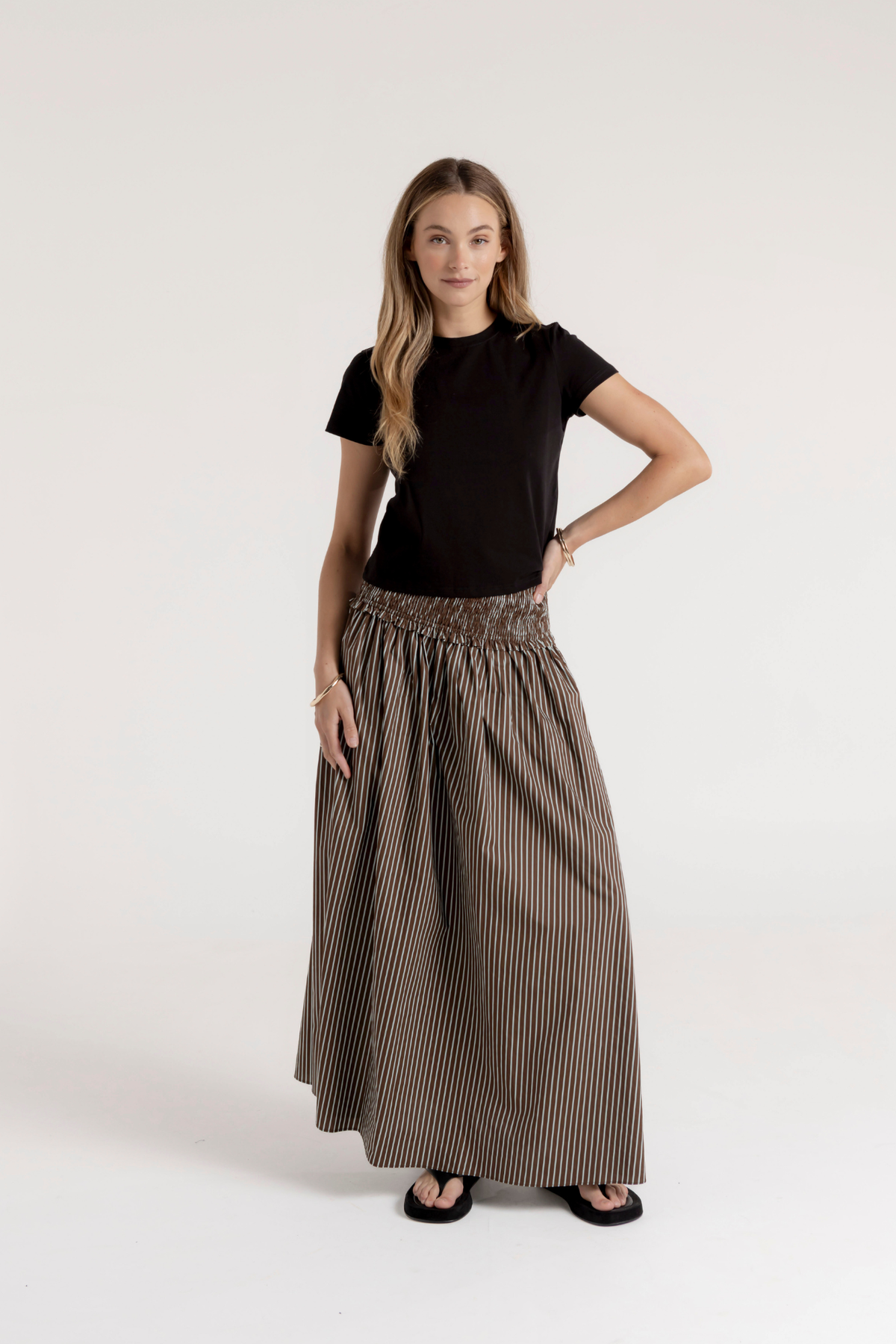 HALLIE SKIRT - CHOCOLATE/MINT