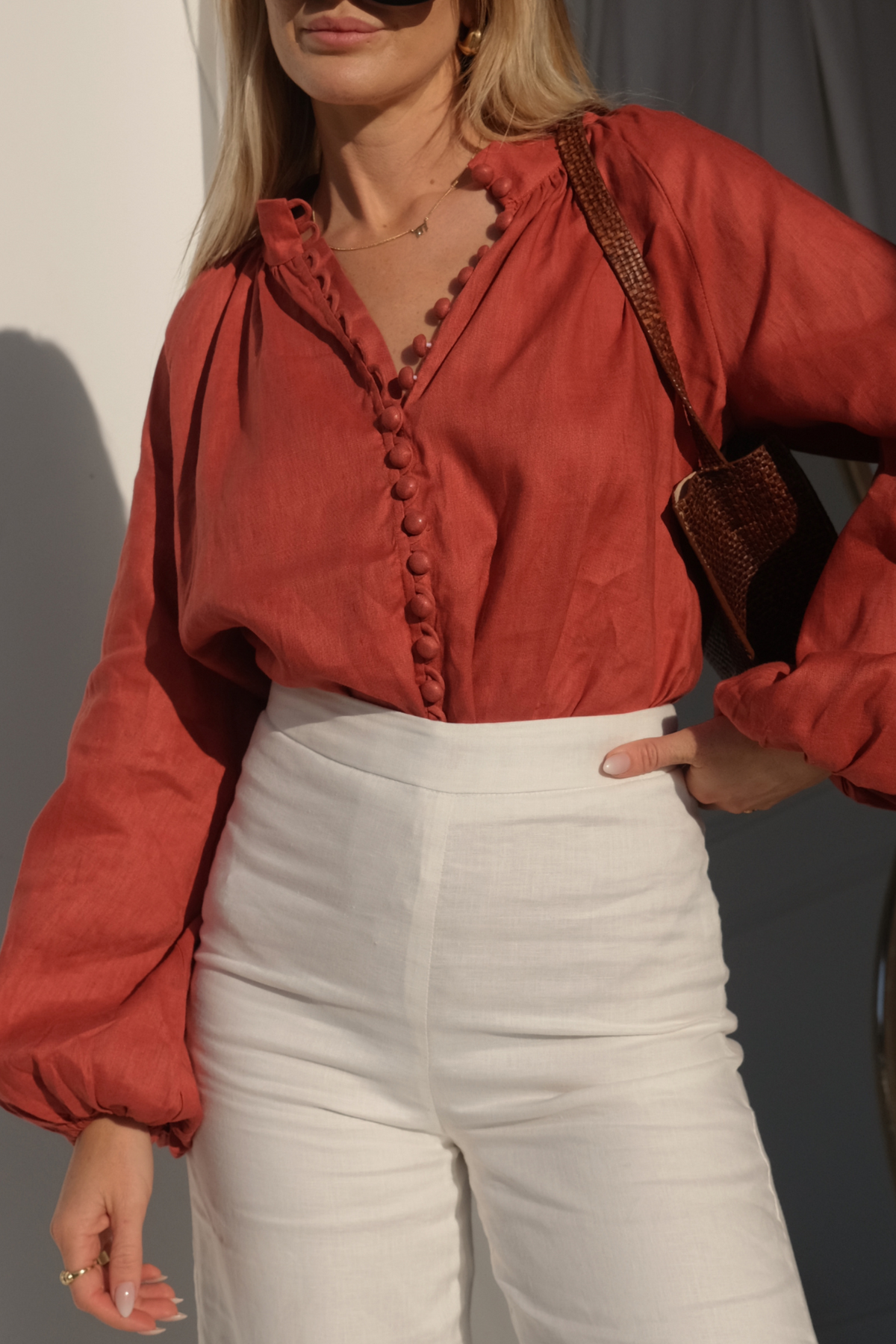 HANSEL BLOUSE- RUST