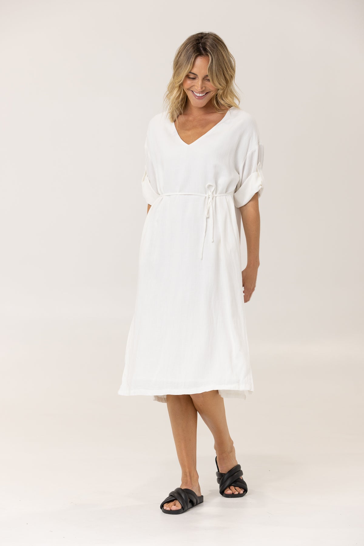 KRISTIN MIDI DRESS - IVORY