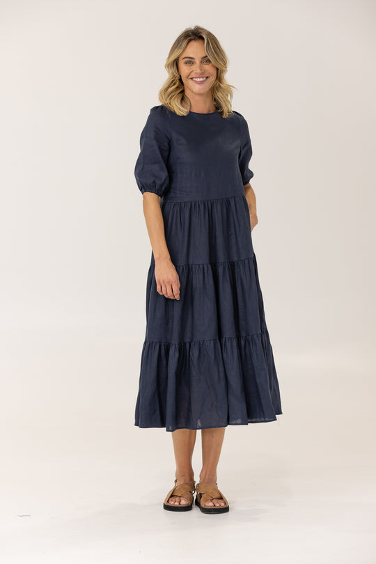CLEO DRESS - NAVY
