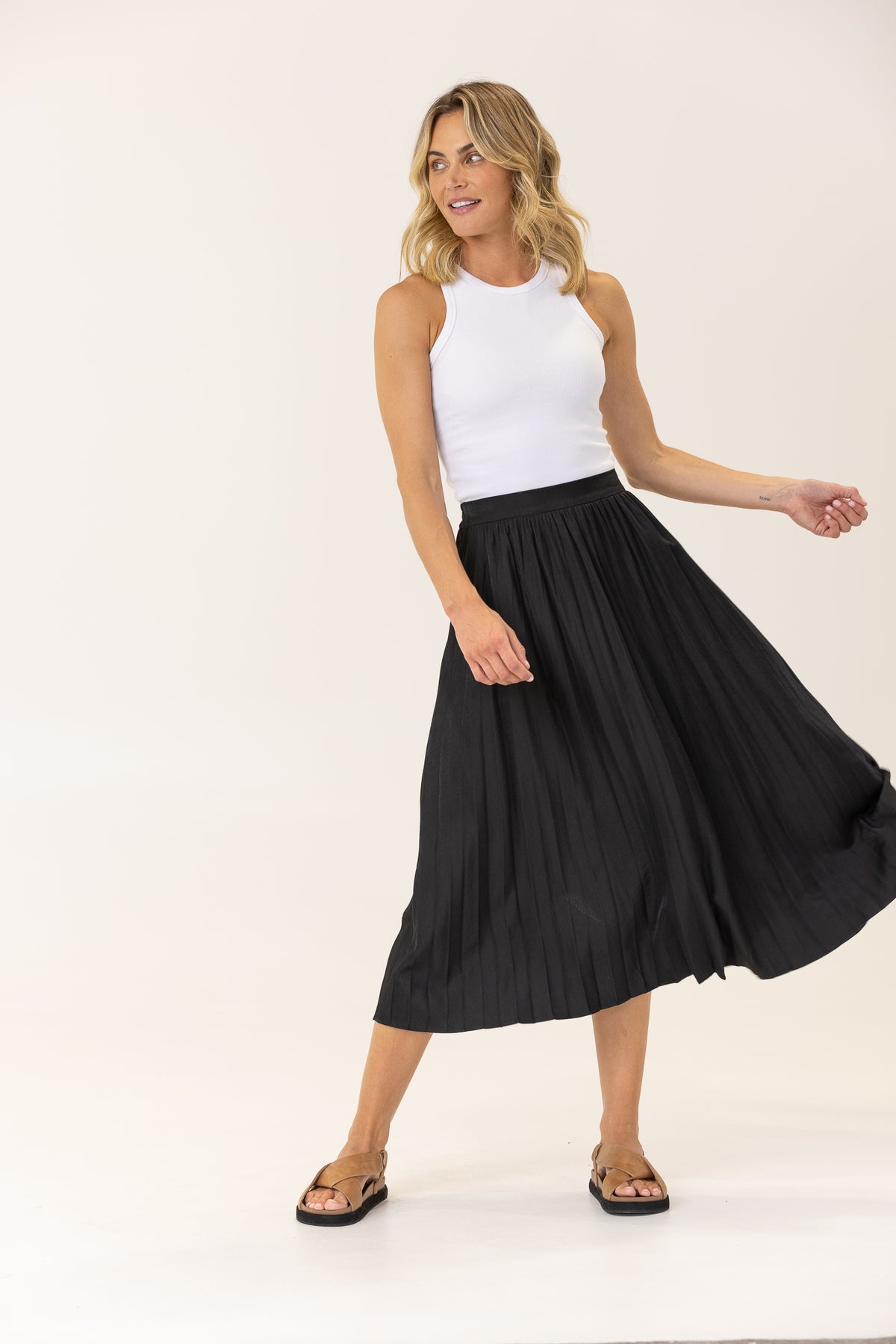 MARISA MIDI SKIRT - BLACK