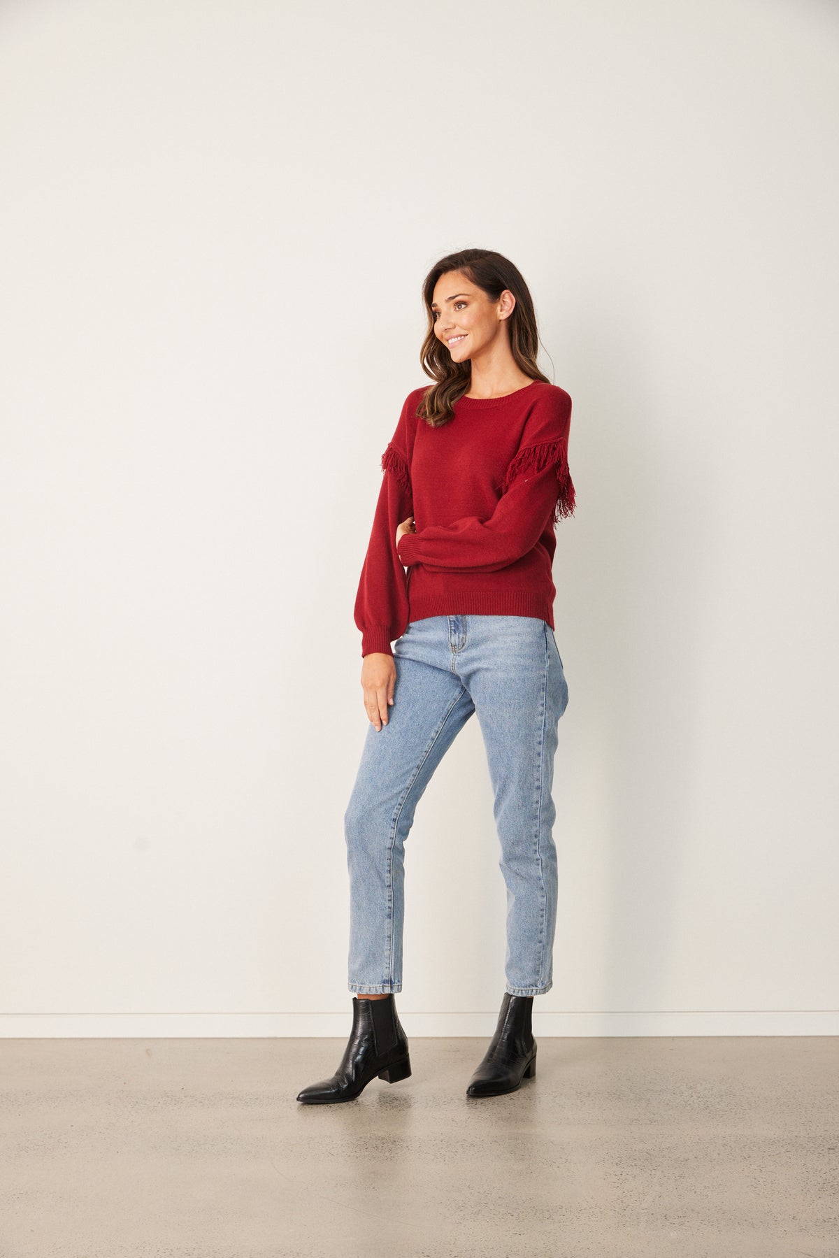 BILLIE KNIT JUMPER - BURNT RED