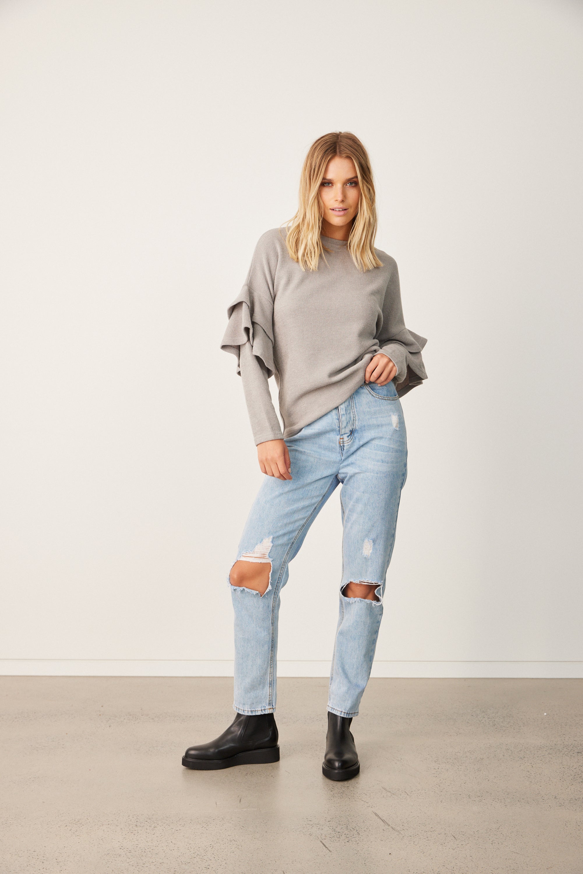 Grey deals frill jumper