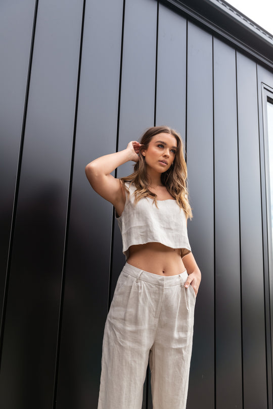 KENDALL LINEN CROP - NATURAL