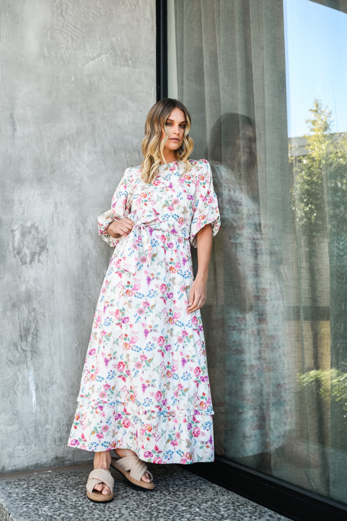 TILLY MAXI DRESS - WHITE FLORAL
