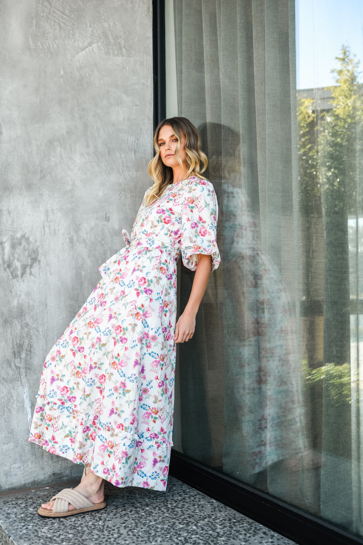 TILLY MAXI DRESS - WHITE FLORAL