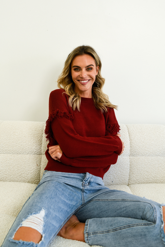 BILLIE KNIT JUMPER - BURNT RED