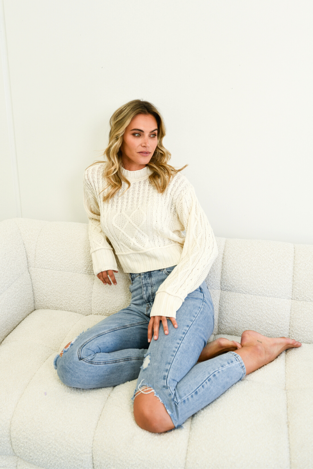 HATTIE KNIT JUMPER - CREAM