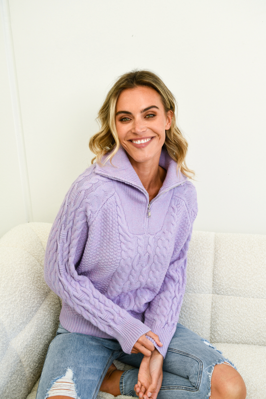 KIARA KNIT JUMPER - LILAC