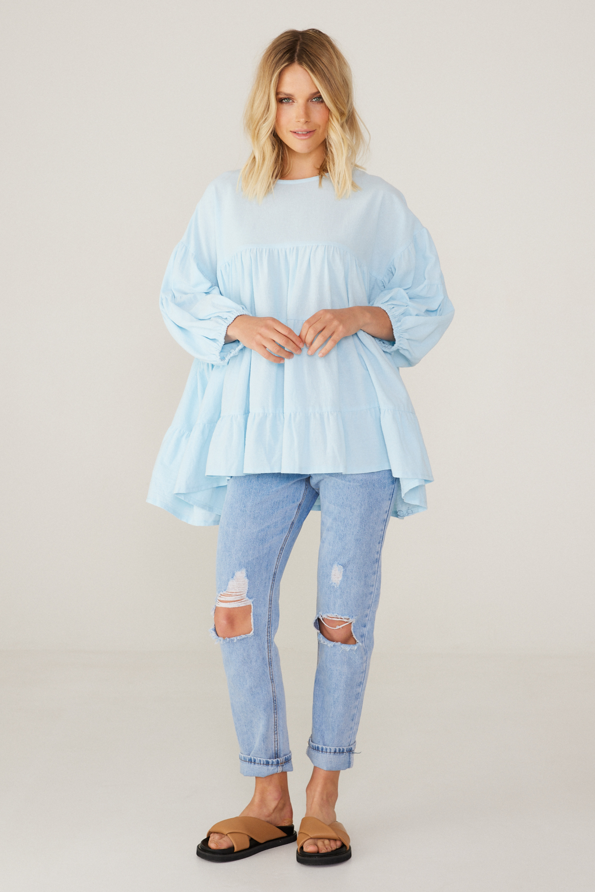 MAYA BLOUSE - PALE BLUE